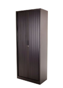 Roldeurkast, 198 x 80 x 43 cm, zwart