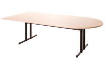 Vergadertafel Manager line bolrond, 200 x 100 cm